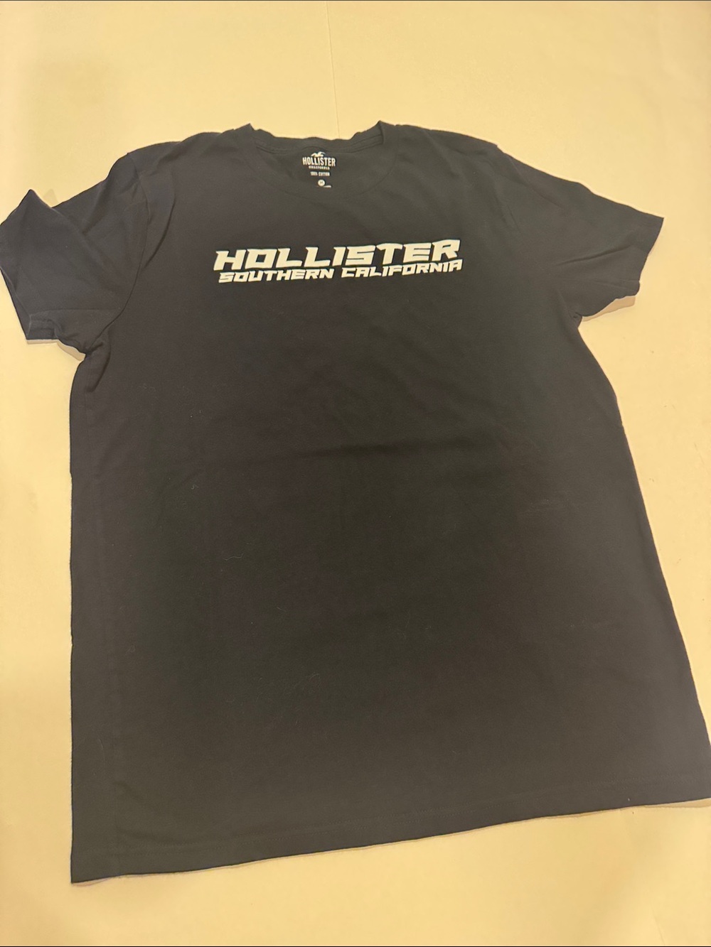 y2k Hollister Mens Black Graphic Logo T-Shirt